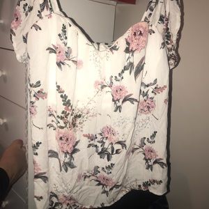 Cute floral open back top
